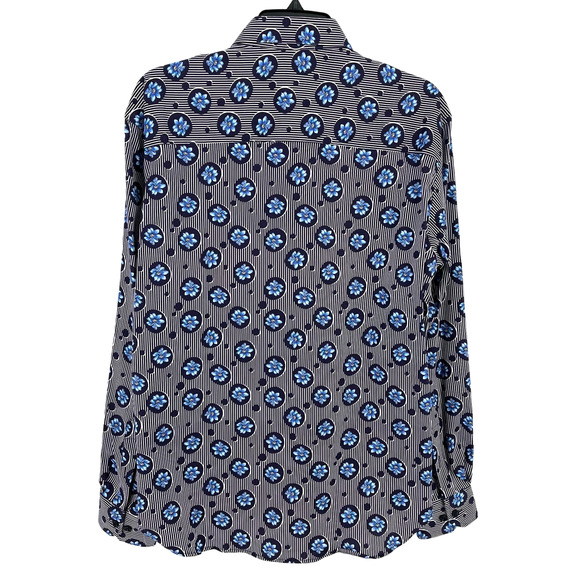 Luchiano Visconti Floral Stripe Print Button Front Dress Shirt Mens Size Small - Picture 3 of 7